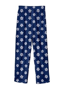 Kids Blue Maple Leaf Print Lounge Pants vintage